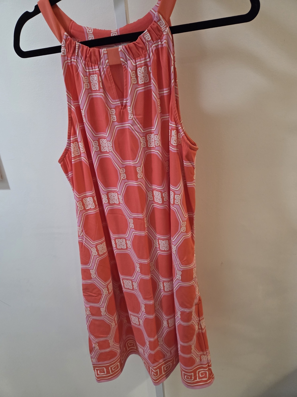 Cabana Life Coral Geo-Print Mini Dress